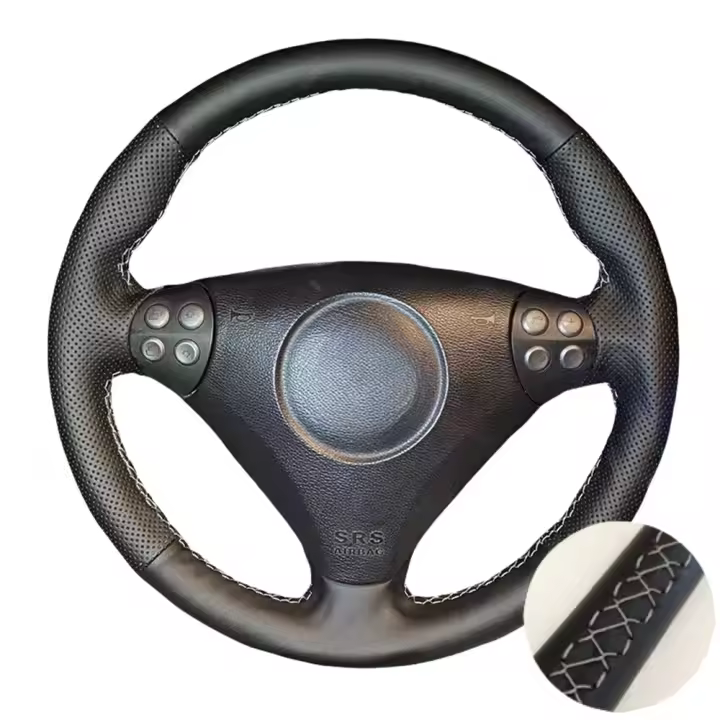 Cubierta De Volante De Cuero Microfibra Hecha a Mano Para Mercedes Benz C SLK Class W203 R171 2004-2008 Protección Personalizada - 1