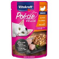 Vitakraft Poesie Delice Bocaditos en Salsa con Pechuga de Pavo Alimento Húmedo Grain Free para Gatos Adultos, 85 g - details 0