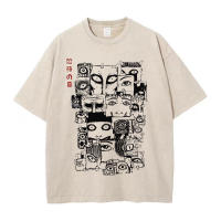 Camiseta De Algodón Lavada Anime Para Hombres Y2K Con Gráficos De cómicThriller Kawakami Tomie Estilo Hip Hop Streetwear Unisex - details 6