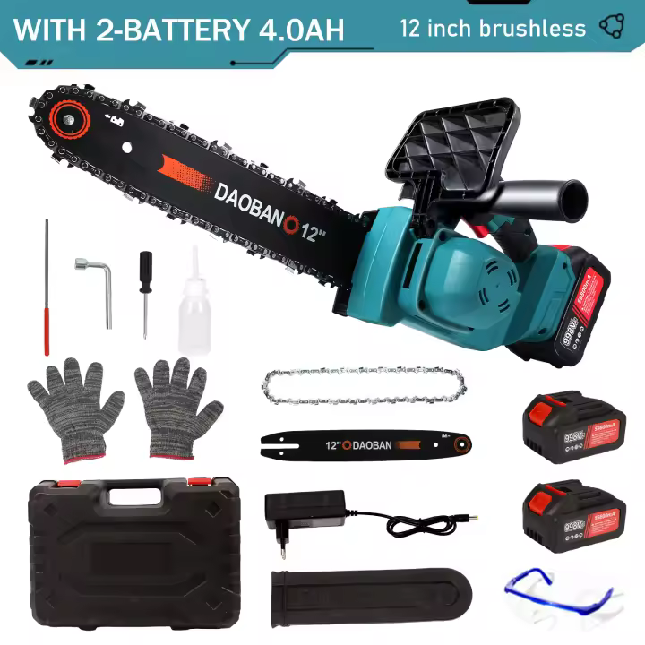 motosierra eléctrica inalámbrica sin escobillas de 12 pulgadas, sierra de poda para corte de madera y jardín, herramientas eléctricas para batería Makita de 18v - 1