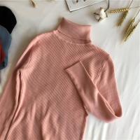 Suéter De Punto Grueso Para Mujer Otoño Invierno Manga Larga Cuello Alto Ajustado Suave Y Cálido Pullover De Algodón Y Acrílico Estilo Casual - details 17