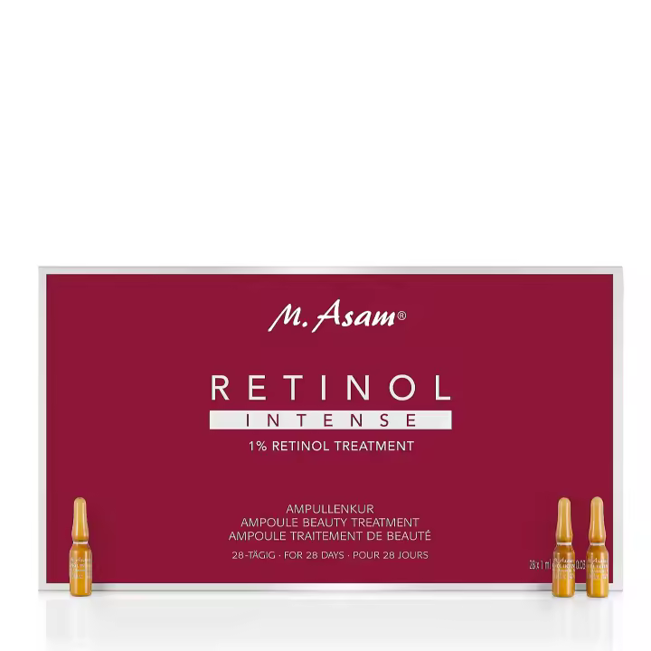 Tratamiento Intenso de Belleza con Ampolla de Retinol M. Asam - Suministro para 24 Días, Sellado - Regenera la Piel en 2 Días, Certificado Orgánico y Ecológico AIAB - Ideal para Pieles Exigentes - 1