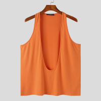 INCERUN Camiseta De Hombre Sin Mangas En Color Sólido Con Cuello En V Profundo Estilo Casual Verano Ropa Masculina Tallas S-5XL - details 8