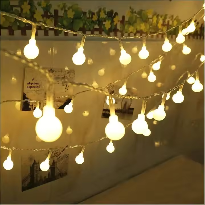 Luces De Cadena De Bolas LED 10M Para Exteriores Decoración De Fiesta Hogar Boda Jardín Navidad Luces De Navidad Fairy - 1
