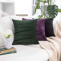 Juego De 2 Fundas Para Cojines Verdes Decorativas Suaves Y Sólidas De Velours Para Sofá Y Dormitorio Cuidado Del Ambiente: Sin Químicos Origen: China Continental Estilo Americano Poliéster 100% Lavable Y Desmontable - details 11