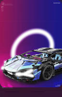 Bloques De Construcción De Coche Deportivo Lamborghini Sian 1314PCS En Negro Y Morado Juguetes De Vehículo De Carreras Para Niños Regalo De Cumpleaños - details 3
