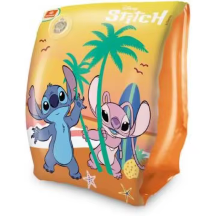 Mondo Brazaletes Inflables – Disney Stitch para Niños y Niñas 15x23 cm | Manguitos de Seguridad con Diseño Tropical para Piscina, Playa y Juegos Acuáticos | Flotadores de Brazo Divertidos para Aprender a Nadar - 1