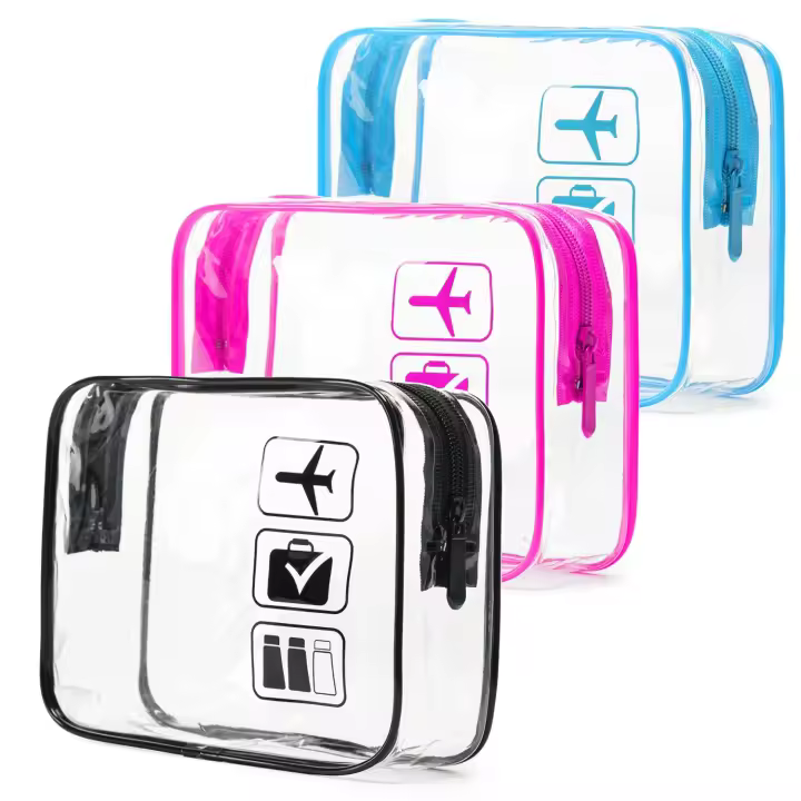 Neceser homologado, 3 neceseres transparentes, almacenamiento para natación en la playa, neceser de viaje para mujer - 1