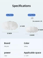 Lámpara De Techo Moderna Nubes 30CM 220V 3 Colores Regulables Decoración Para Habitación De Niños Estudio Sala De Estar Iluminación - details 8