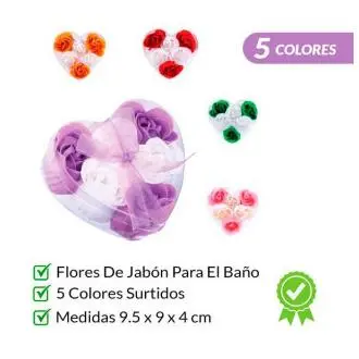 6 FLORES DE JABON PRESENTADAS EN ESTUCHE CORAZON Raíz Detalles de Boda Detalles Originales Inicio  6 FLORES DE JABON PRESENTADAS EN ESTUCHE CORAZON  Regalo Regalos - 1