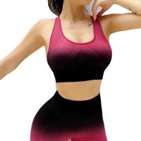 Sudadera Deportiva De Mujer Alta Estiramiento Cogido Transpirable Para Gimnasio Running Yoga Con Forro Sin Costuras Crop Top Vestidos De Deporte Gradiente V - details 1
