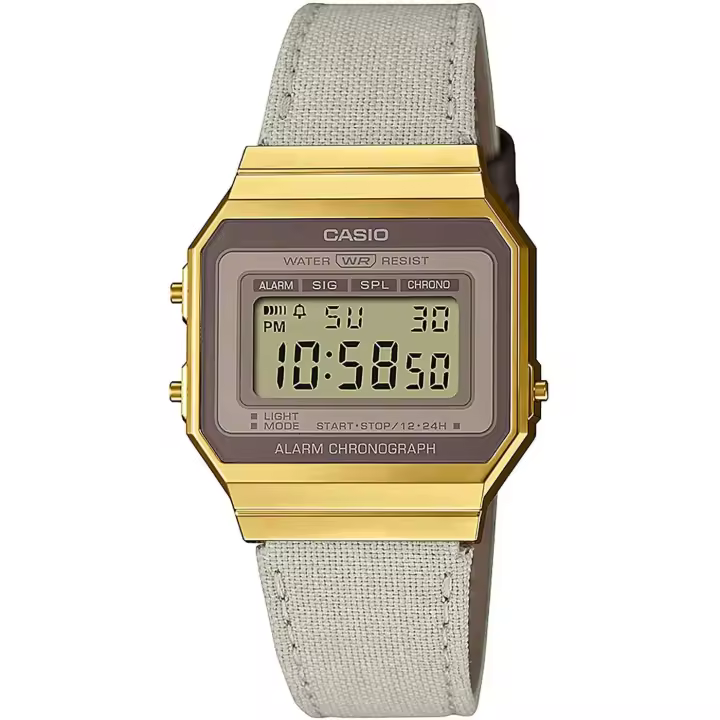 Reloj Casio LED A700WEGL-7AEF con Cronómetro, Alarma Diaria y Correa de Tela - 1
