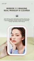 Espejo De Maquillaje Con Pantalla Táctil LED Plegable Y 3 Modos De Luz Recargable Por USB Color ABS Herramientas Cosméticas - details 8