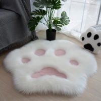 Alfombra De Plush Suave Con Patrón De Pata De Gato Rosa Para Sofá Mesa De Café Dormitorio Alfombra Antideslizante De Poliéster 100% - details 4