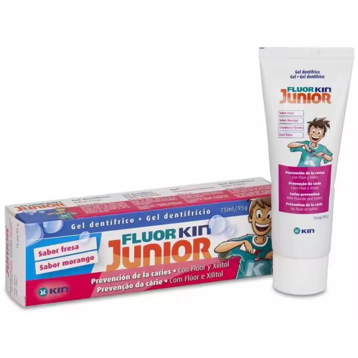 Fluor Kin Junior Gel 6-12 Años Fresa 75Ml 800 Ppm - 1