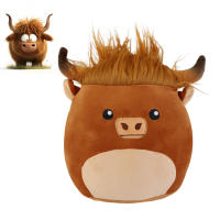 Cojín De Ternera Escocesa De Dibujos Animados Suave Juguete Para Decoración Del Sofa Regalo Para Niños Material De Peluche Relleno De Algodón PP - details 0