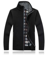 Nueva Cardigan De Lana Para Hombre Invierno Cuello Alto Zipper Manga Larga Gruesa De Poliéster Estilo Casual Color Sólido Ropa Masculina - details 7
