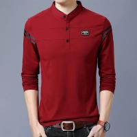 Camisa Polo De Manga Larga Para Hombre Moda Verano Algodón Transpirable Cuello Erguido Cómoda Estilo Coreano Casual Contraste De Colores - details 8