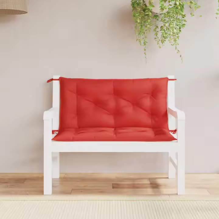 Fundas de Banco de Jardín 2 UDS lienzo Oxford Rojo 100x50x7 cm - 1