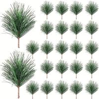 Ramas De Pino Artificial Pequeñas Para Arreglos Florales Navideños Y Decoración De Vacaciones Material Plástico Origin China - details 0