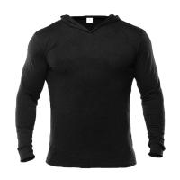 Camiseta De Manga Larga Para Hombre Con Capucha Estilo Fitness Tejido De Algodón Y Poliéster Corte Slim Para Gimnasio Y Bodybuilding - details 6