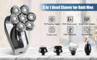 Afeitadora Eléctrica Para Hombres 7D Sin Cable Afeitadora De Cabeza Impermeable Con Pantalla LED Kit De Afeitar Incluido - details 1