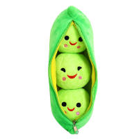 Almohada Creativa Bonita De Frijoles Verdes Y Amarillos Muñeco De Peluche Divertido Para Niños Relleno De Algodón PP Edad Recomendada 6-12 Años - details 3