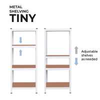 Ociodual Estanteria Metalica Tiny Blanca, Estante Ideal para Hogar, Estanterias Trastero, Muebles, Oficina, Estanterias Almacenaje Divisible, Sin Tornillos, 240kg, 4 Baldas MDF, 150x60x30cm - details 5