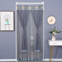 Nueva Cortina De Puerta Para El Verano a Prueba De Mosquitos Lace Lateral Fly Para Dormitorio Cocina Doble Capa Cortinas Translúcidas - details 3
