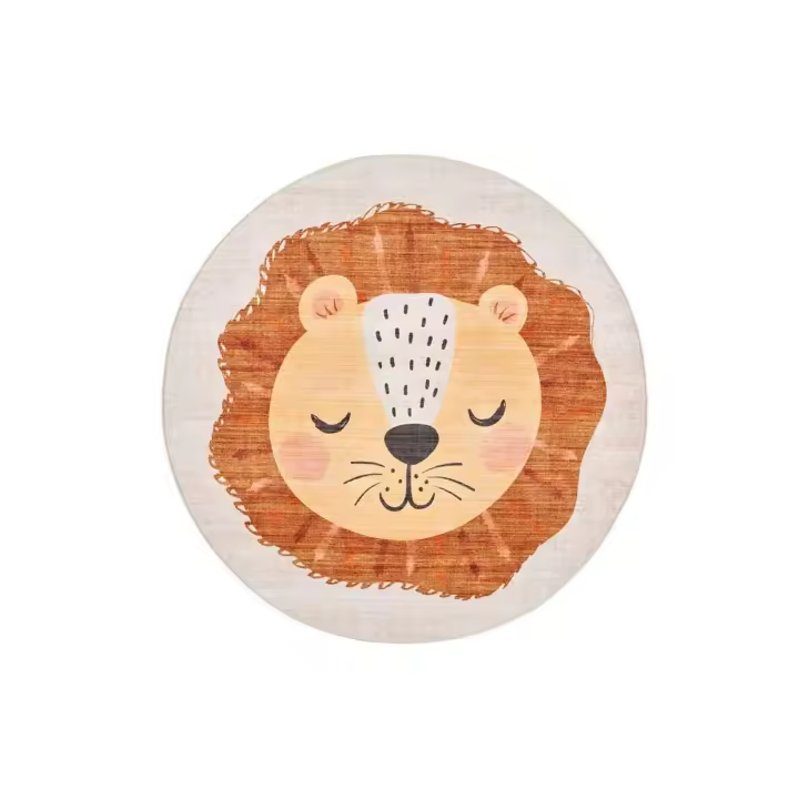 Alfombra interior lavable infantil con león en Caldera - CANDY 20803 | 120Ø cm - 1