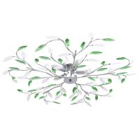 vidaXL Lámpara de Techo Brazos Cristal Forma Hoja 5 Bombillas Colgante Color Blanco,  Morado,  Verde y mas - details 2