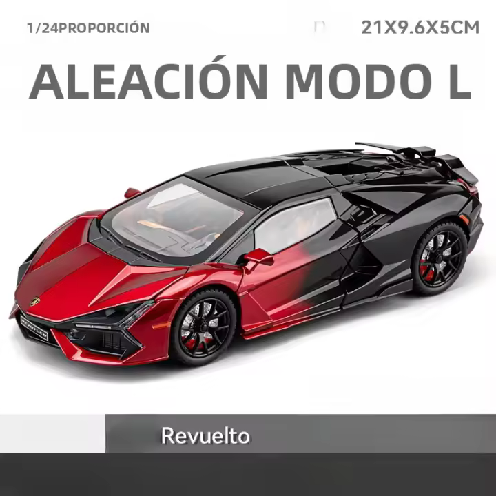 Lamborghini Revuelto Supercar De 1:24 En Escala Colección De Juguetes Metálicos Con Sonido Y Luz Vehículo Diecast Para Niños - 1
