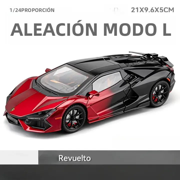 Lamborghini Revuelto Supercar De 1:24 En Escala Colección De Juguetes Metálicos Con Sonido Y Luz Vehículo Diecast Para Niños - 1