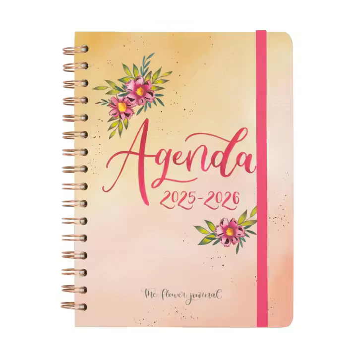 Finocam - Agenda The Flower Journal Curso 2025 2026 Rosa Septiembre 2025 - Agosto 2026 (12 meses) Español - 1
