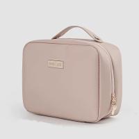 Bolso De Maquillaje De Viaje 1pc PU Cuero Doble Capa Bolsa De Cosméticos Transparente Con Cremallera Gran Tamaño Para Mujeres - details 3