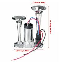 Bocina De Tren Doble Tocador 600DB Super Fuerte Para Camiones 12V Acero Inoxidable Electrónica De Alta Decibel Acabado Cromo Con Altavoz Para Coche - details 8