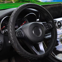 Cubierta De Volante Automotriz En Cuero Embossado Estéreo Sin Anillo Interior Ajuste Para 14.5-15 Pulgadas Accesorios De Suministros De Coche - details 1