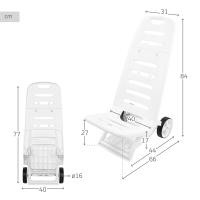 Silla de playa blanca de plástico con ruedas Aktive, plegable  y fácil de transportar, medidas 31x66x84cm. - details 3