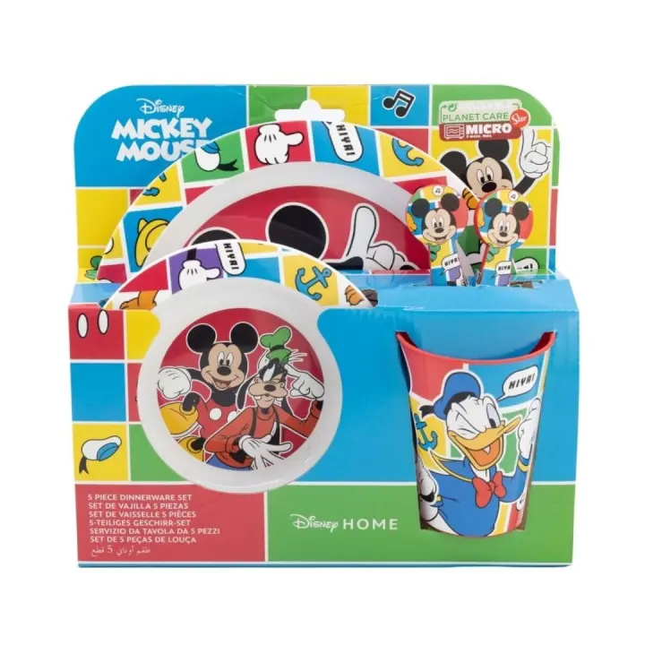 Disney Set Vajilla 5PCS Micro Kids - Vajilla Infantil Libre de BPA - 1