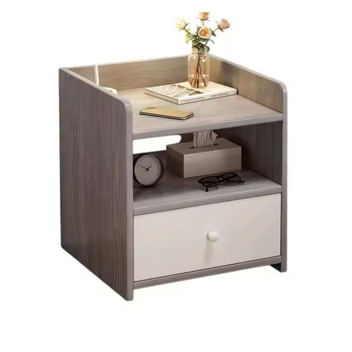 Mesita de noche moderna de madera con 1 o 2 o 3 cajones, ,MESILLA mesita de noche para dormitorio, mesita de noche pequeña para café, mesa de té lateral, gabinete de almacenamiento de - 1