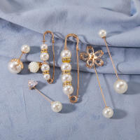 Conjunto De Broches De Perla Simulada Para Mujer Decoración De Ropa Y Suéter Con Rhinestone Flor De Cuentas Hebilla Joyería Accesorios - details 7