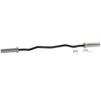 SPORTNOW Barra de Pesas de Acero 120 cm Barra Curl EZ Ø50 mm con 2 Presillas Carga 100 kg Barra Olímpica para los Discos de Ø5 cm Entrenamiento en Gimnasio Casa Negro y Plata - details 0