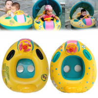 Anillo Inflable Para Bebé Con Asiento Y Sombrilla Para Natación En Piscina Y Playa Juguete Acuático Para Niños En Verano - details 10