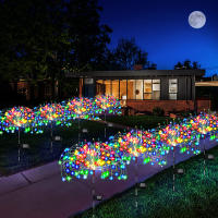 1PCS 490Leds Luces De Fuego Solar Para Jardín Impermeables Con 8 Modos De Iluminación Decoración De Navidad Para Jardín Y Paisaje - details 2