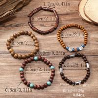 Pulsera De Moda Para Hombres Retro DIY Con Multiple Capas Hilo Elástico Y Bolas De Madera Y Caracol De Coco Para Fechas De Fiesta Regalos - details 6