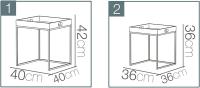 MIRAMAX-Conjunto de 2 Mesitas Auxiliares de Madera. Set Mesas Nido para Café Cuadradas de Metal para Decoración en Salón, Dormitorio y Oficina.40 x 40 x 42 cm / 36 x 36 x 36 cm - details 3