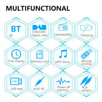 Radio Digital Para Coche RDS DAB+ 1Din MP3 Player Bluetooth Dual USB TF Charge Auto Stereo FM AM DAB AUX RCA SD Support - details 7