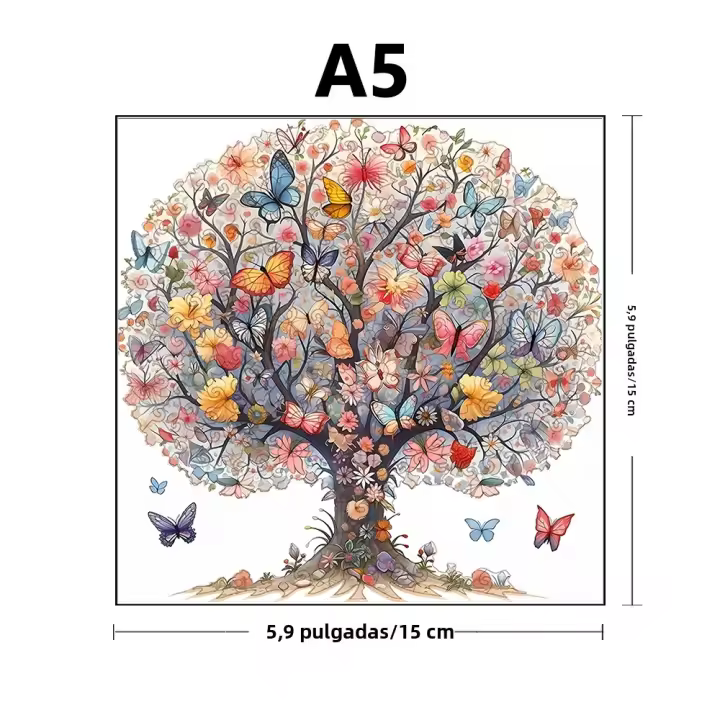 Puzzle Creativo De Vida En Un Árbol Hecho De Madera Irregular Juguetes Fragmentados Artesanía Decorativa Regalos De Navidad Y Cumpleaños Para Adolescentes Y Adultos - 1