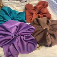 Nuevas Fashion Scrunchies De Seda Para Mujeres Y Niñas Color Sólido Cinta Elástica Para El Cabello Accesorios De Cabello De Tamaño Oversize - details 4