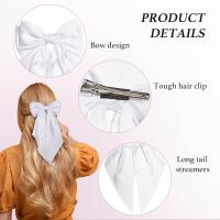 Diademas De Satén Sólido Para Niñas Colores Rosa/Negro/Blanco Accesorios De Cabello Para Mujer Diadema De Clip De Moda Para Primavera - details 6